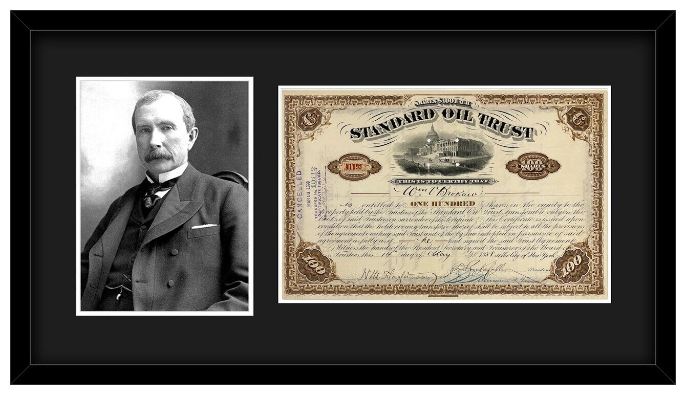 John D Rockefeller Signed Standard Oil Stock Certificate Signature A John D Rockefeller Signed Standard Oil Stock Certificate Signature A