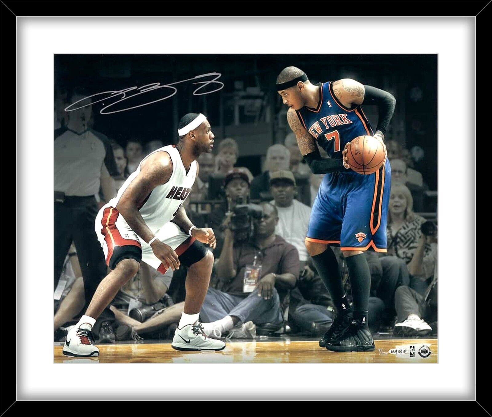 LeBron James Signed 16x20 Photo vs Carmelo. Auto UDA Upper Deck Limited Edition