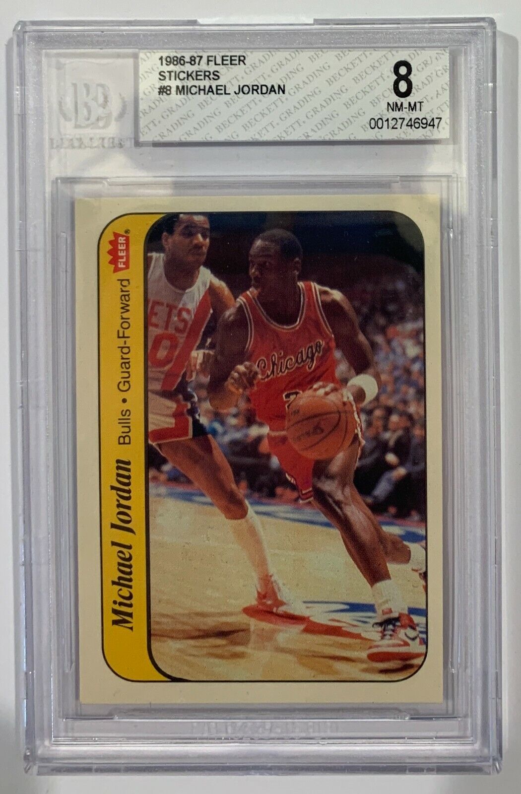 1986 Fleer Sticker Michael Jordan ROOKIE RC