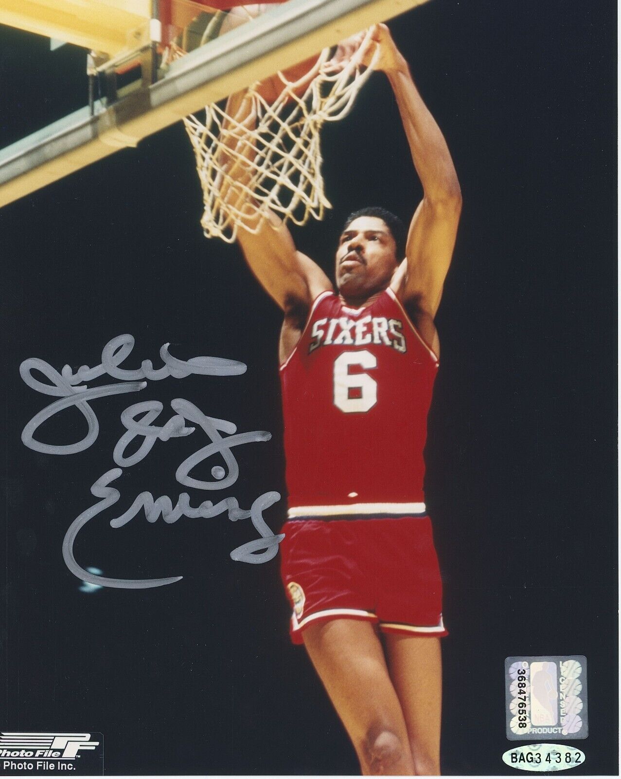 Julius Dr J Erving Signed Inscribed 8x10 Photo Auto Upper Deck Authenticated COA