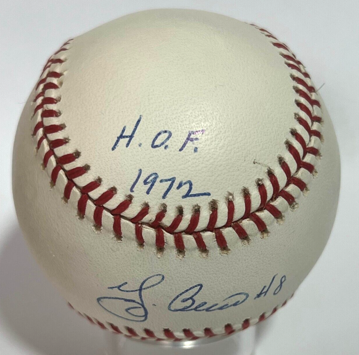 Yogi Berra Signed Baseball with HOF 1972 MVP