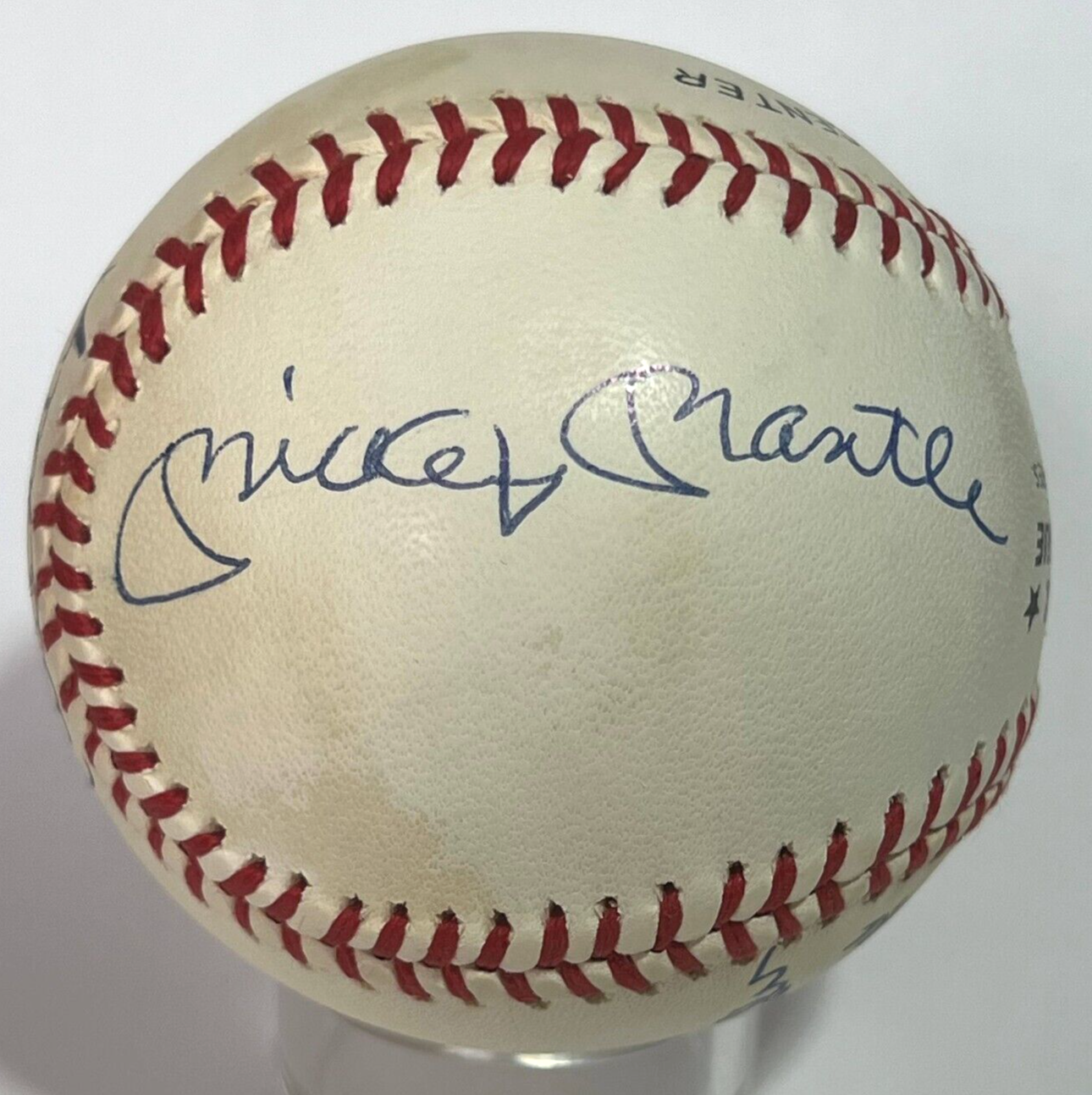NY Centerfielders Mickey Mantle Willie Mays Duke Snider Signed Baseball JSA Auto