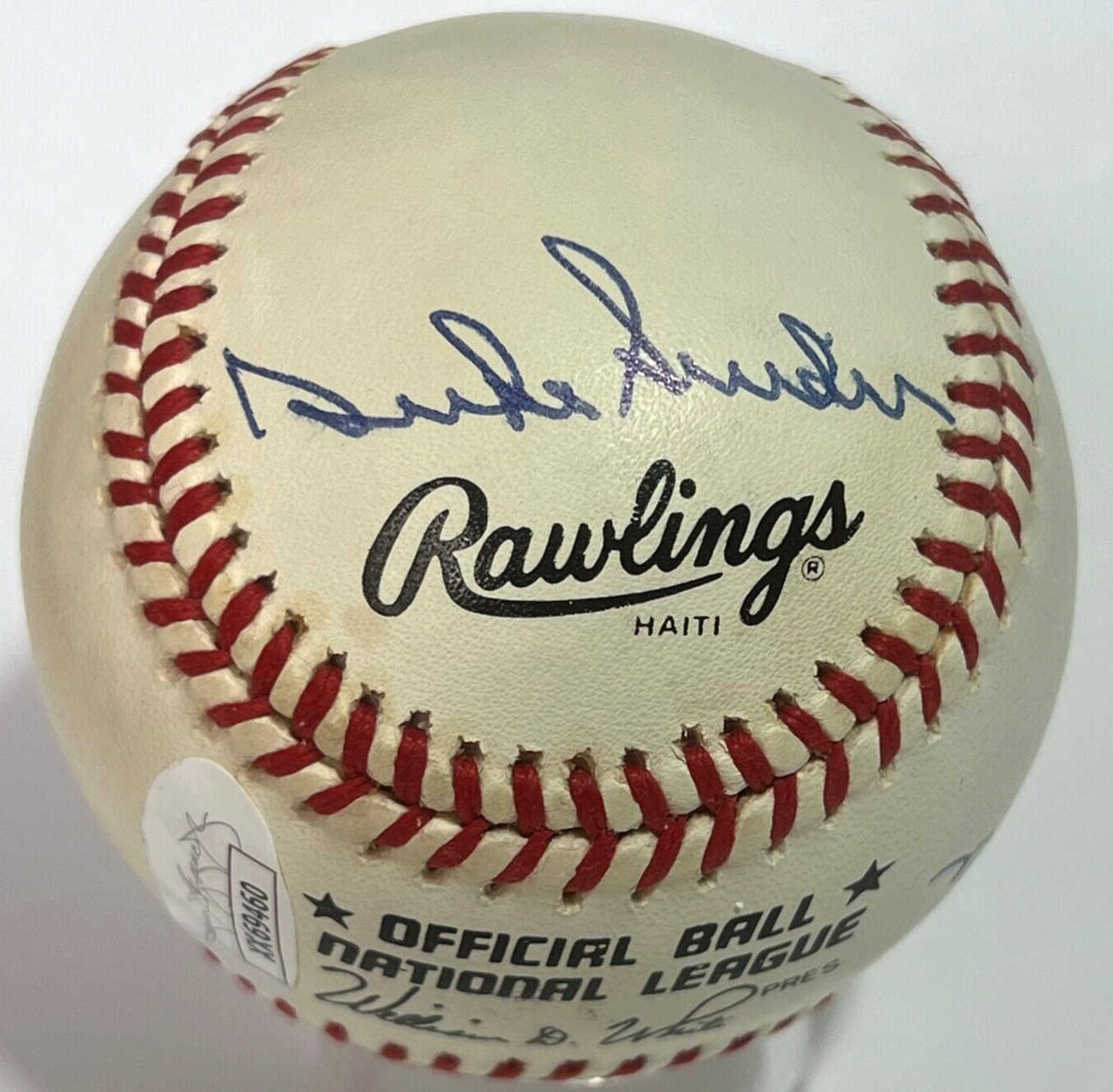 NY Centerfielders Mickey Mantle Willie Mays Duke Snider Signed Baseball JSA Auto