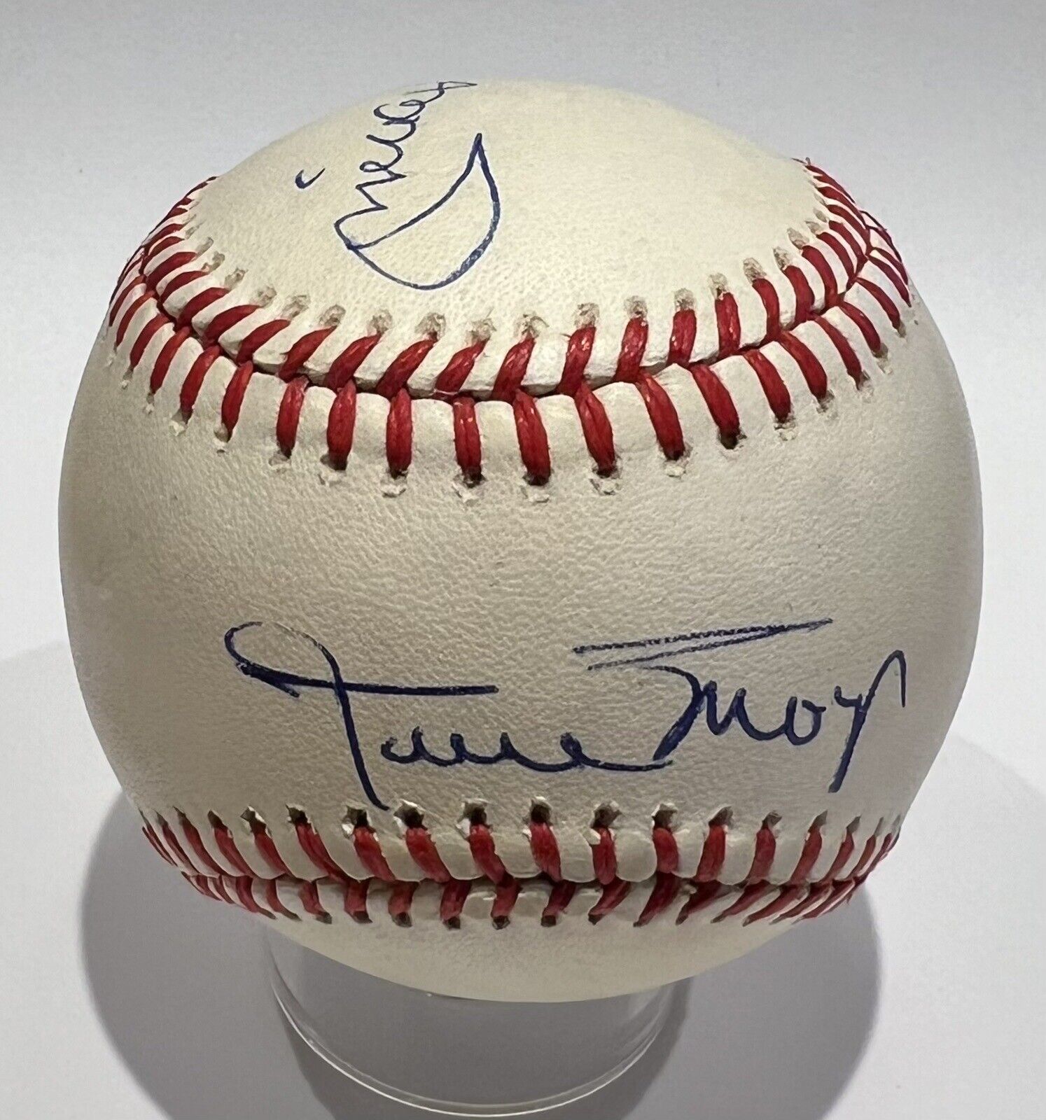 Mickey Mantle Willie Mays Duke Snider Signed Baseball. 1950s NY Baseball. JSA