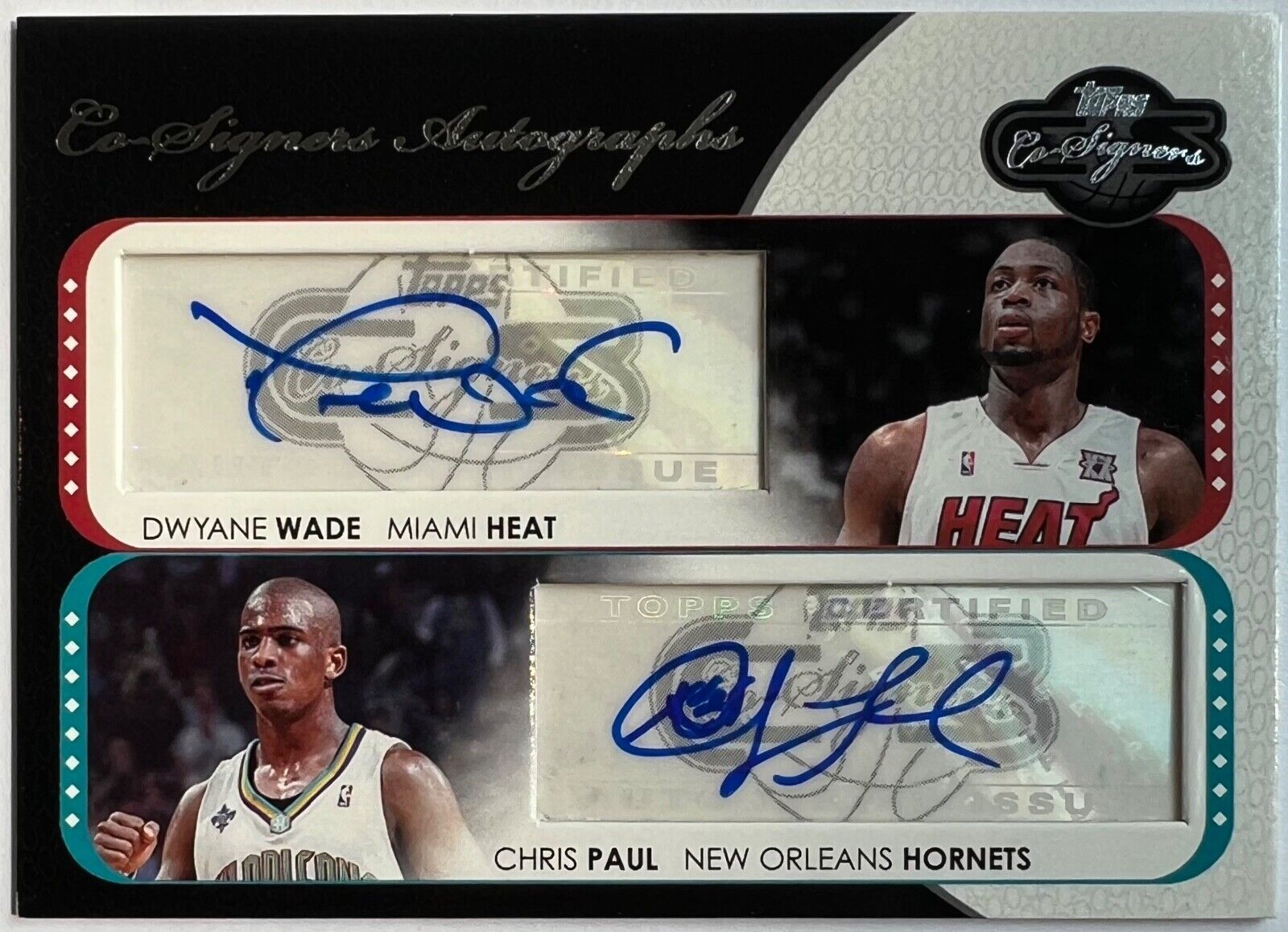 2008 Topps Co-Signers Dwyane Wade Chris Paul Dual Auto Silver CS-WP /7 Rare
