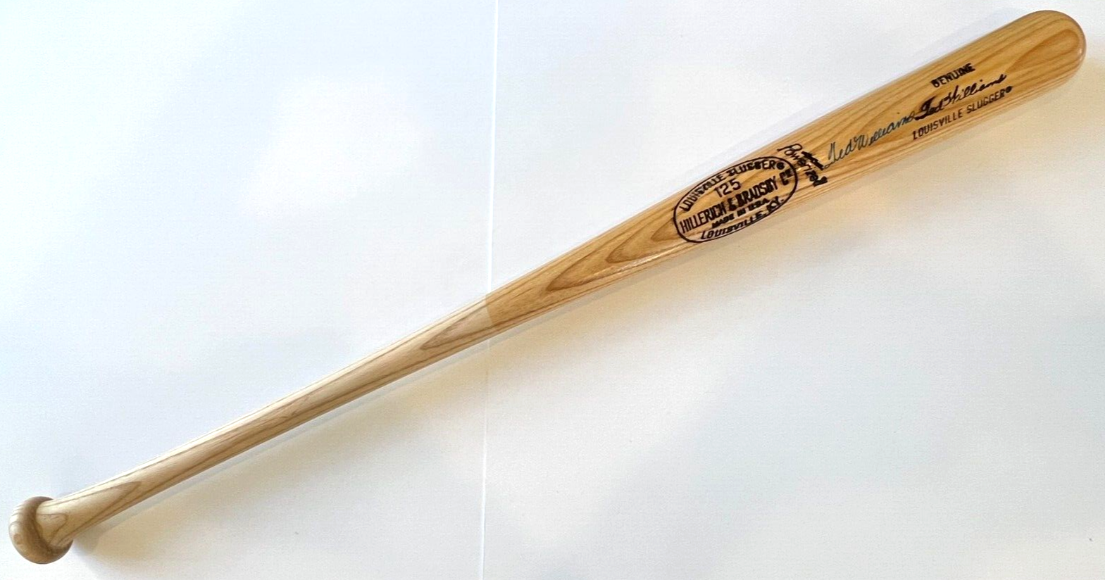 Ted Williams Signed Baseball Bat Louisville Slugger 125 H&B Auto Red Sox JSA
