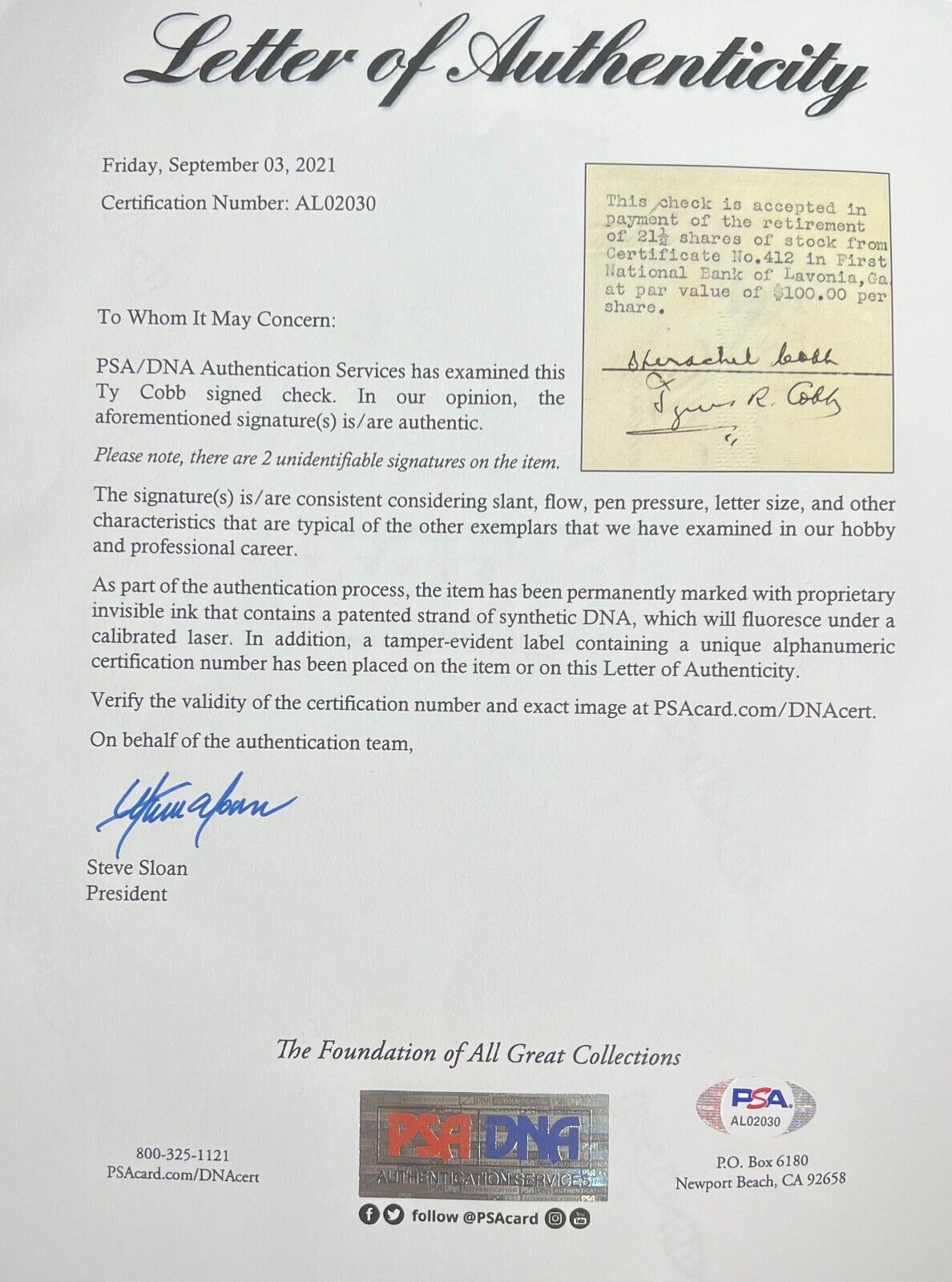 Vintage Tyrus Ty Cobb Signed Autograph Photo Display. Auto Signature PSA.