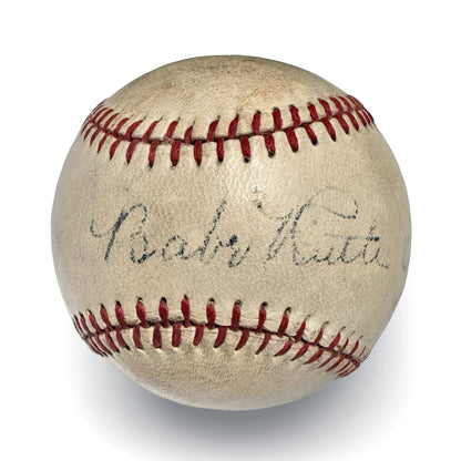 Babe Ruth Single Signed Baseball, 1928 Barnstorming Tour Autograph. JSA