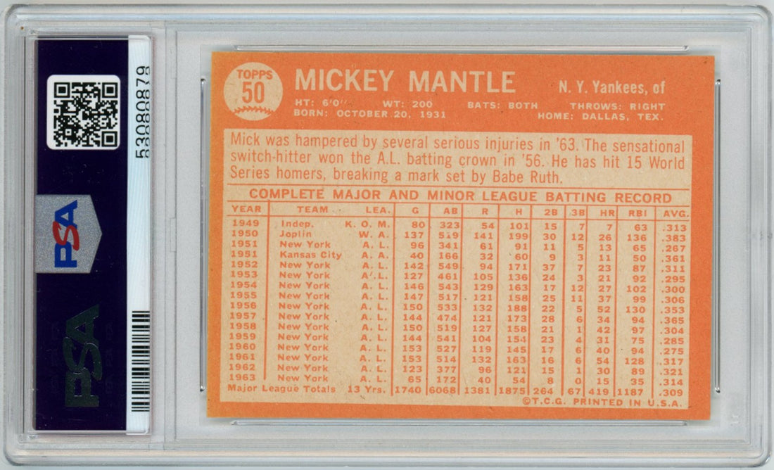 Mickey Mantle 1964 Topps 