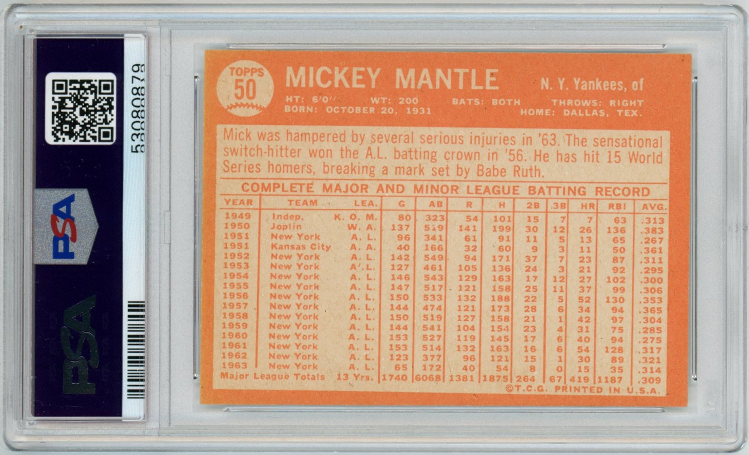 Mickey Mantle 1964 Topps 