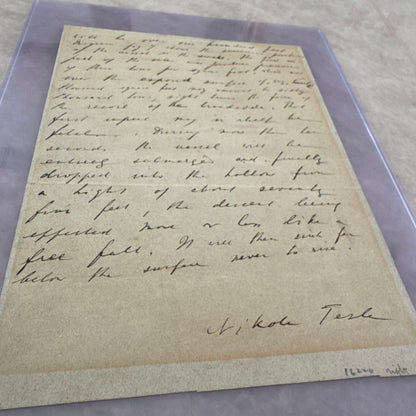 1907 Nikola Tesla Original Handwritten and Signed Manuscript. The Birth of Wireless &amp; Autonomous Systems. JSA