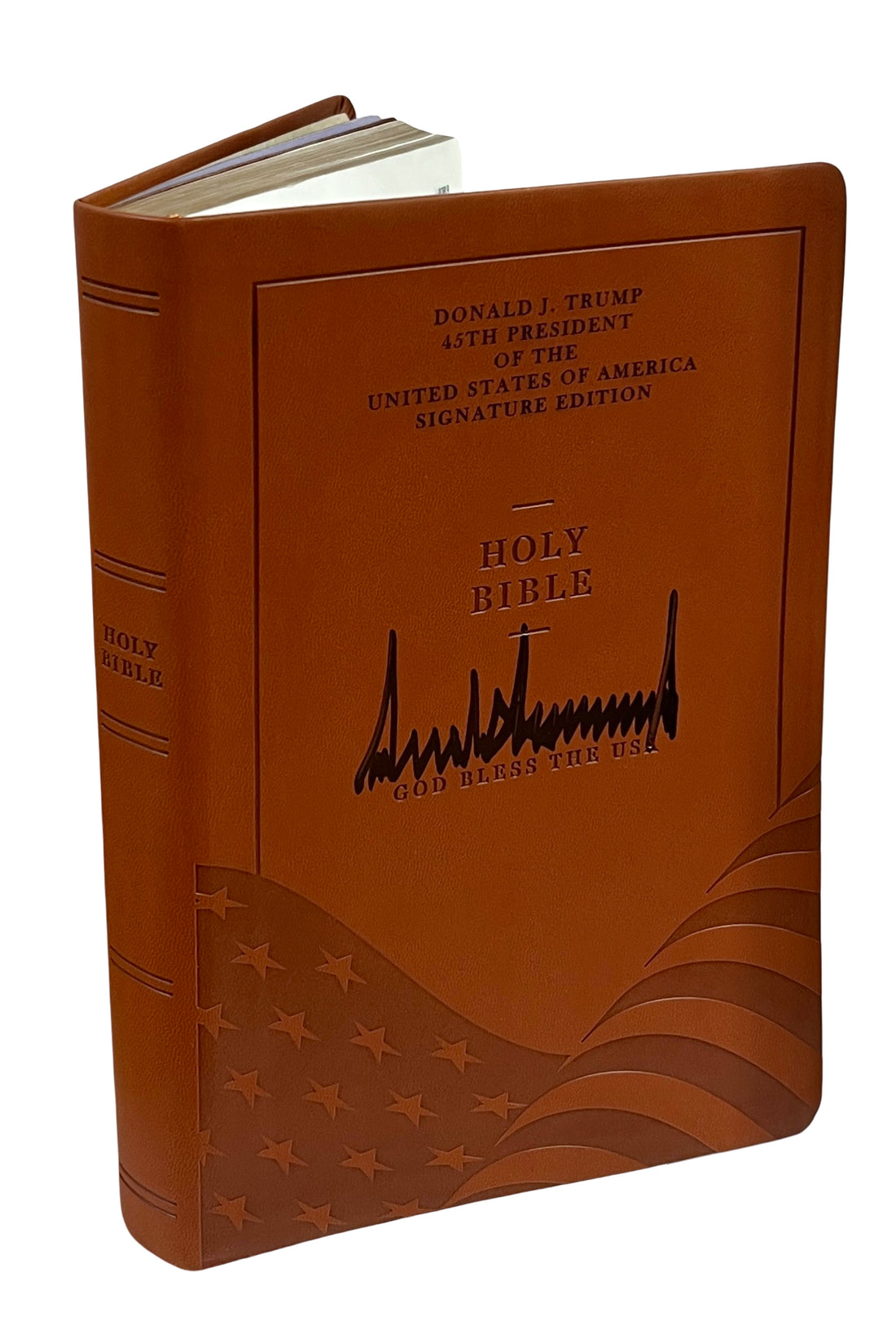 Donald Trump Signed Bible, Full Name Signature. JSA.