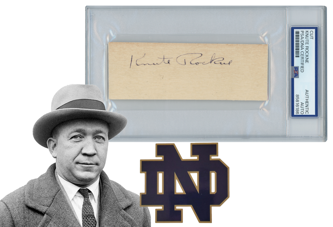 Knute Rockne Signed Autograph. Football. d.1931 Rare PSA0