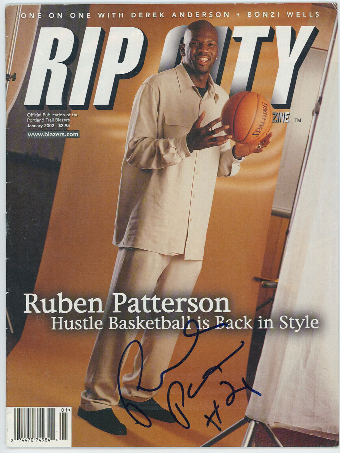 Ruben Patterson Signed 2002 Portland Trail-Blazers Program.
