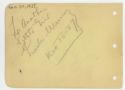 1937 Man Mountain Dean Signed Album Page. Hand Drawn Sketch, Self Portrait. JSA1