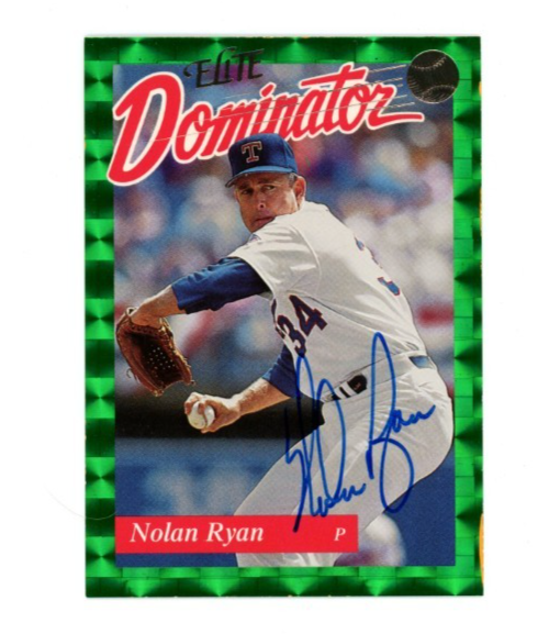 Nolan Ryan Signed 1993 Donruss Leaf Elite Dominator0