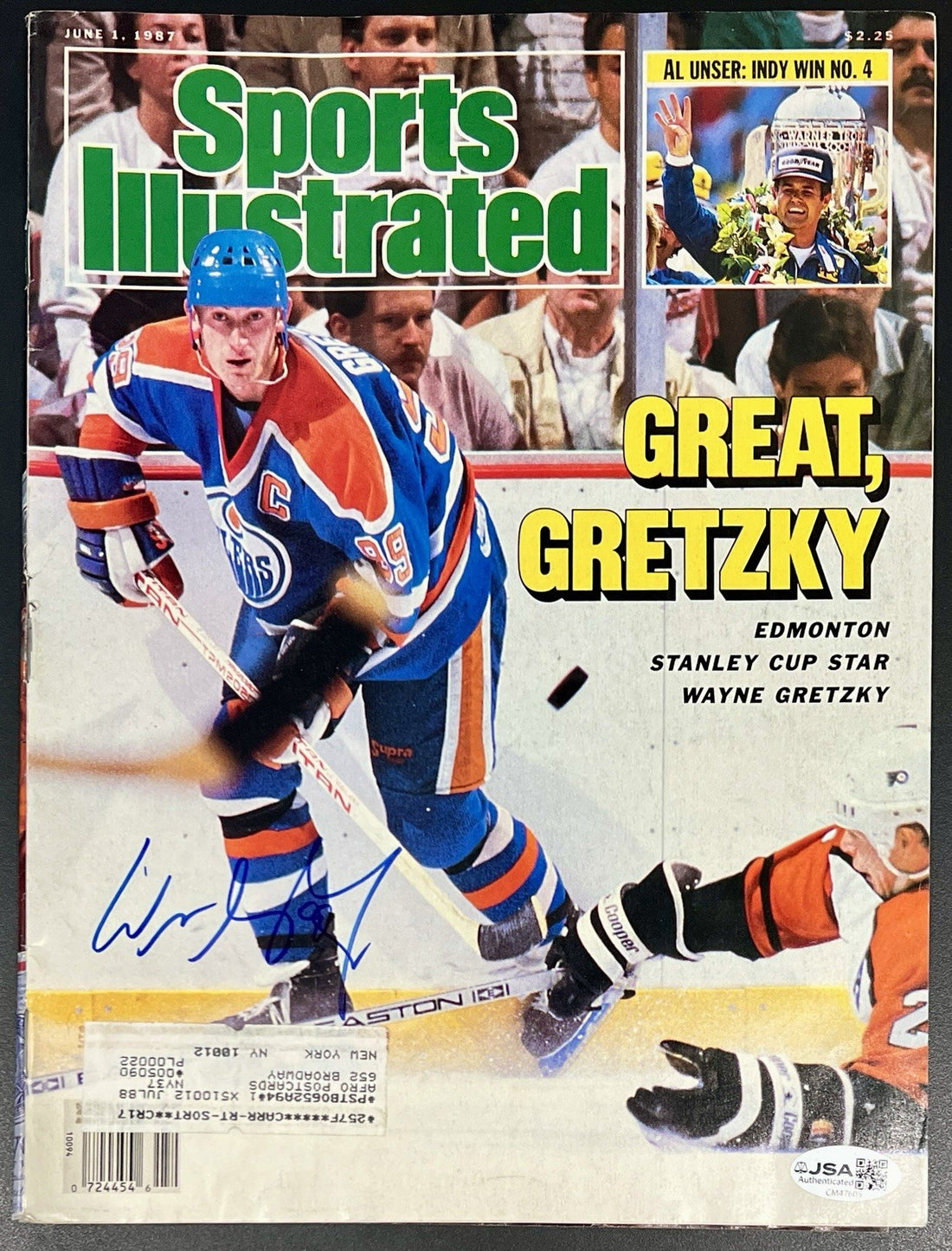 Wayne Gretzky Signed Sports Illustrated Magazine, 1987. Great, Gretzky. JSA0