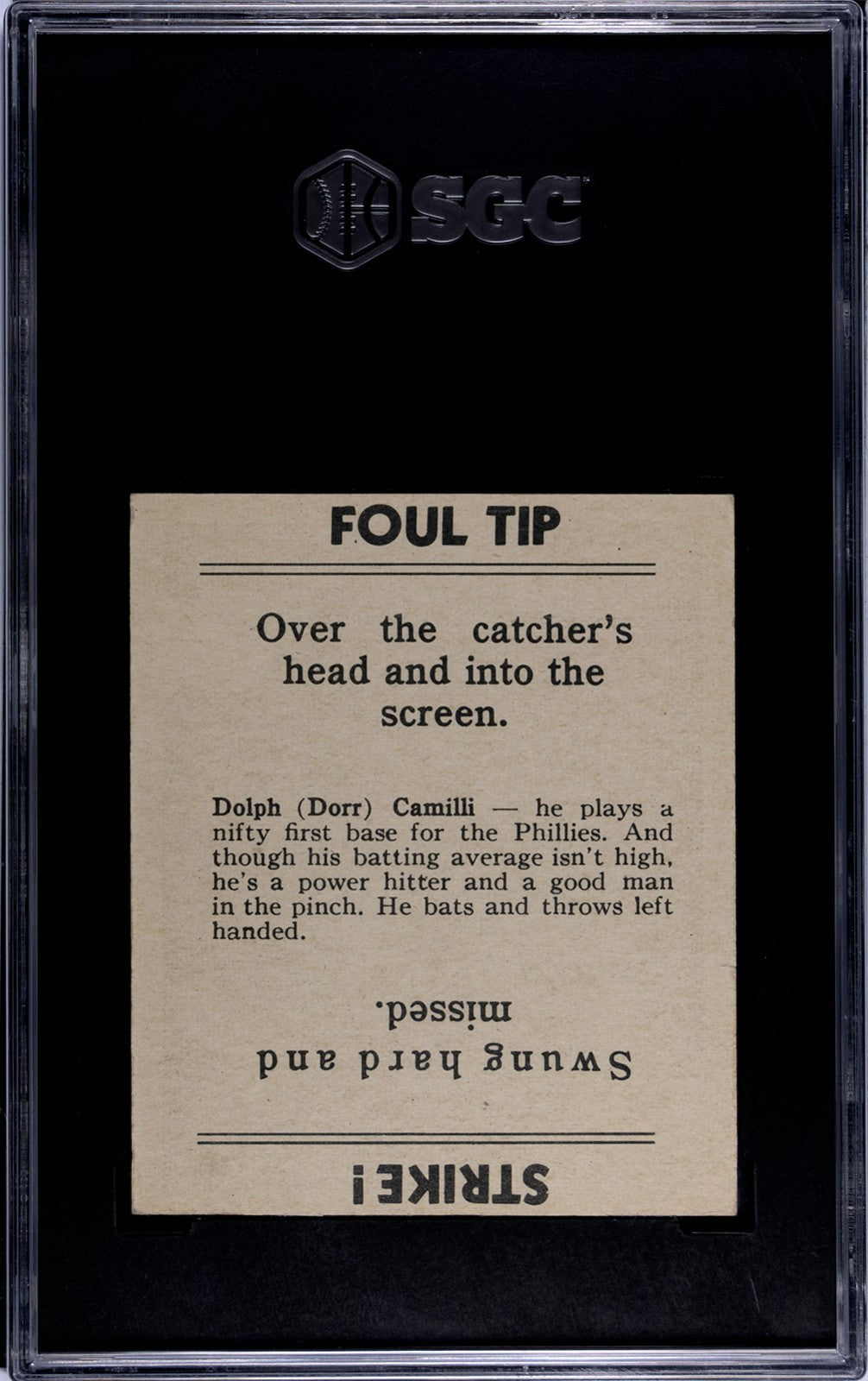 1936 Goudey Dolf Camilli, SGC 41