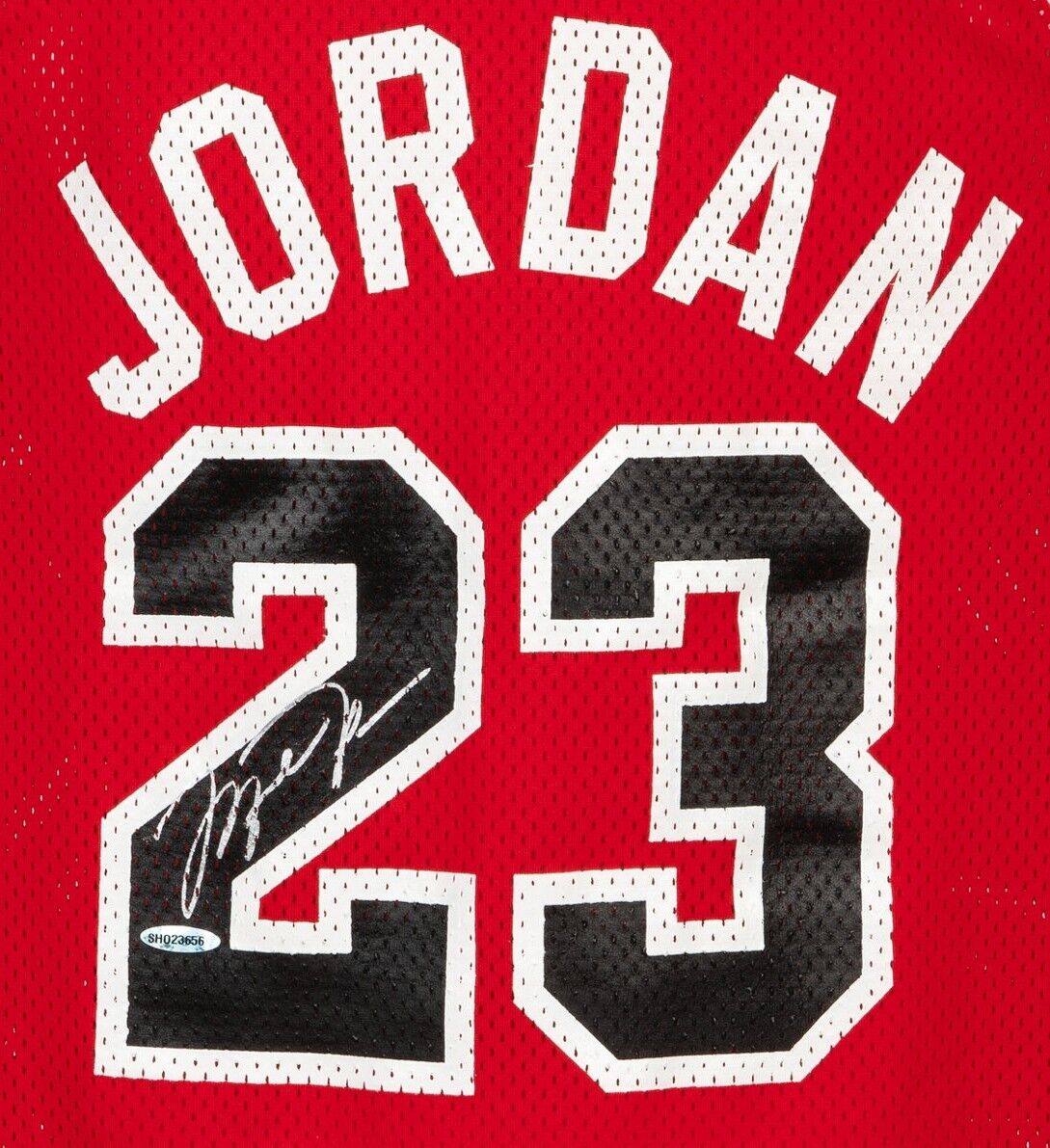 Michael Jordan Signed Autograph 1986 Chicago Bulls Jersey. Auto Upper Deck UDA