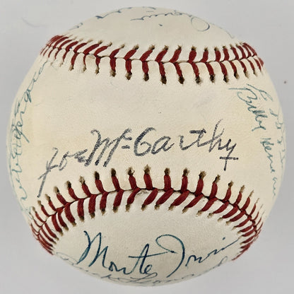 1970s Hall of Fame Signed Baseball. 18 Sigs. Marquard, Cronin, Hoyt, Grimes. PSA0