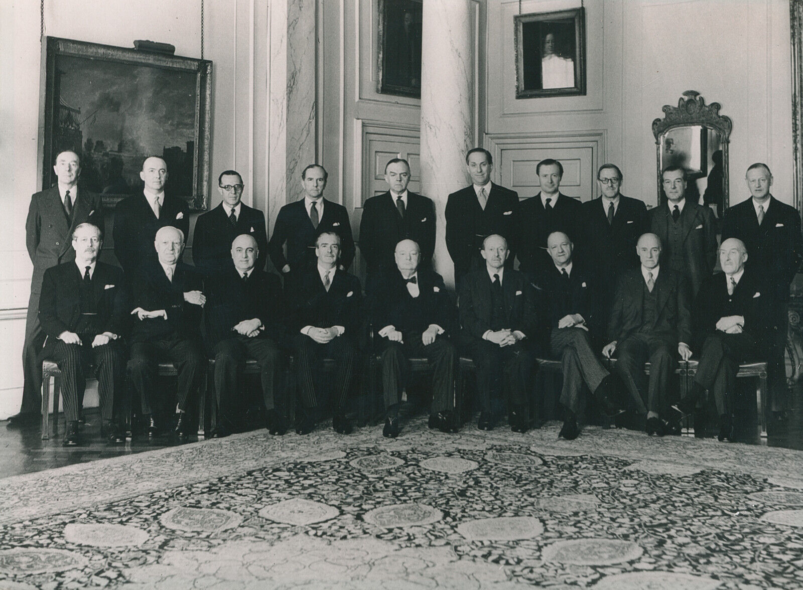 1955 Winston Churchill Cabinet Original Photograph. P. A. Reuter Photo