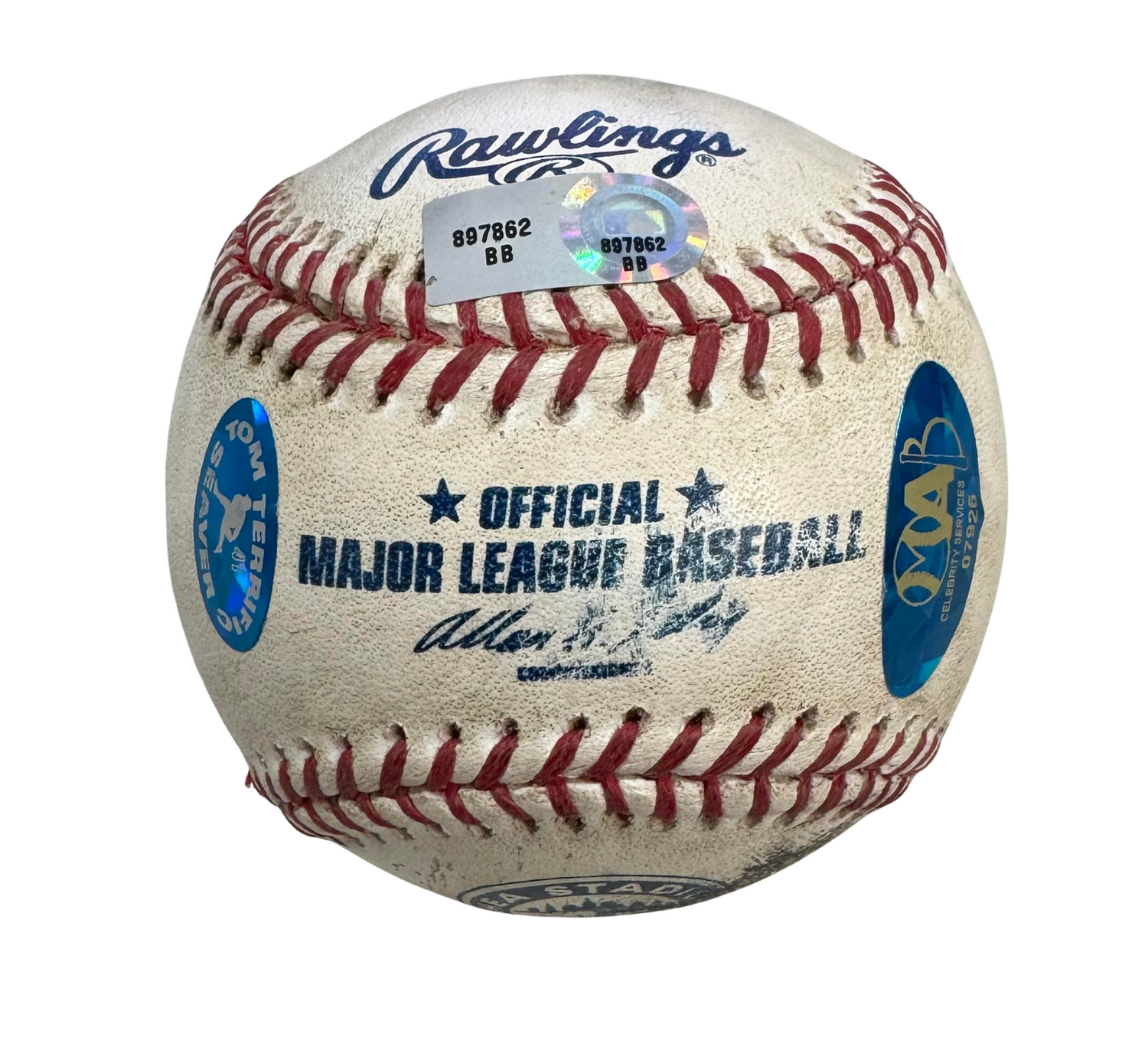 Tom Seaver Signed Stat Ball, Inscribed Game-Used Baseball. MLB6