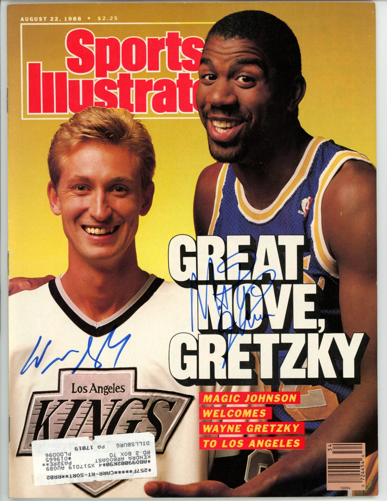 Wayne Gretzky and Magic Johnson Signed Sports Illustrated Magazine 1988, JSA0