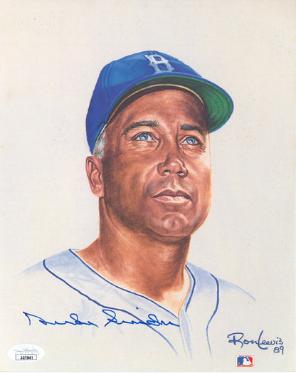 Duke Snider Signed 8x10 Photo, Ron Lewis. Brooklyn Dodgers HOF. JSA
