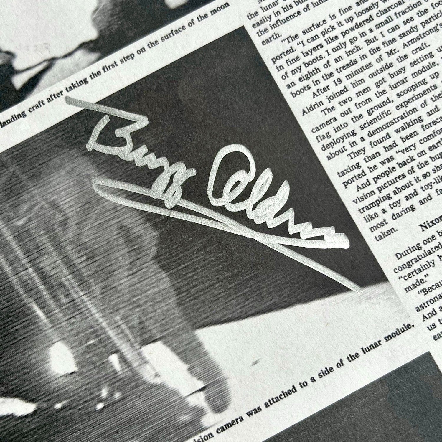 Buzz Aldrin Signed New York Times Cover, July 21 1969. Limited Edition /300. PSA1