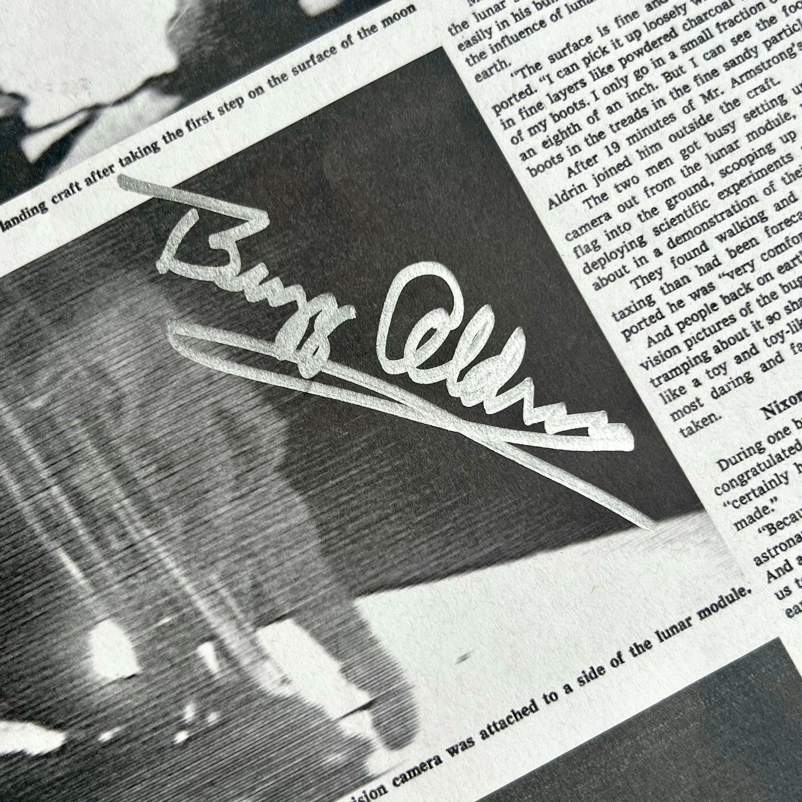 Buzz Aldrin Signed New York Times Cover, July 21 1969. Limited Edition /300. PSA1