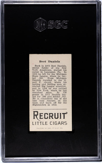 1912 Recruit Little Cigars T207 Bert Daniels SGC 51