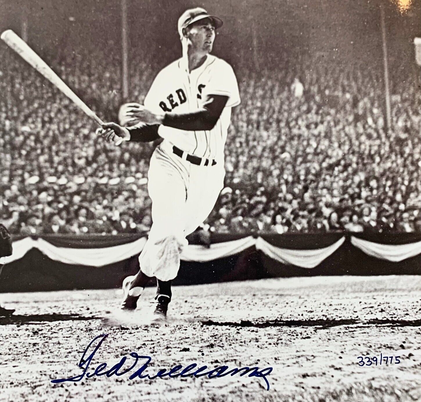 Ted Williams Signed &amp; Framed 16x20 Action Shot, Limited Edition Photo. Auto JSA