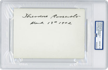 President Theodore Roosevelt Signed Autograph. PSA Gem Mint 101