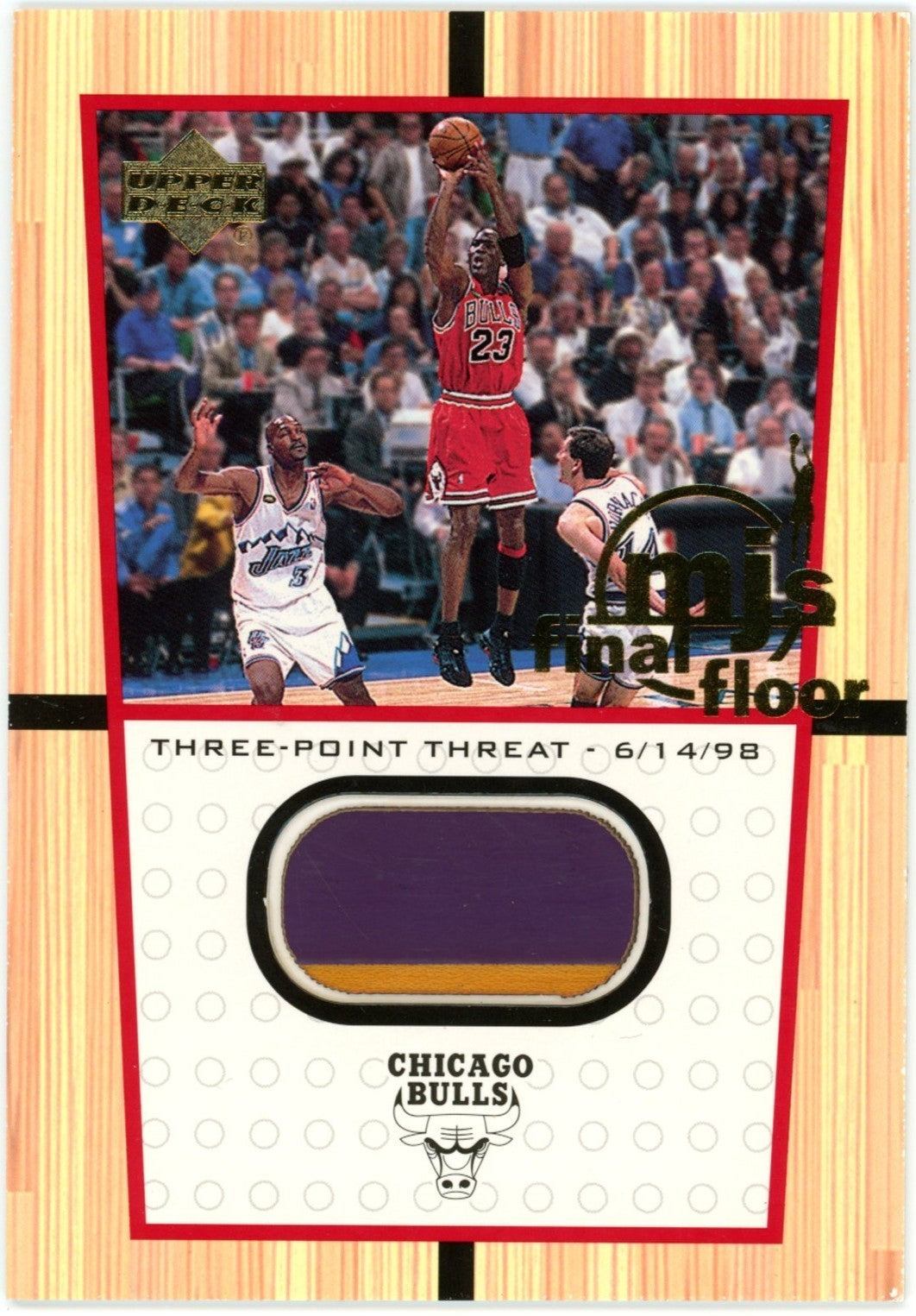 Michael Jordan 2000 Upper Deck Final Floor Game Used 1998 Finals Card. 