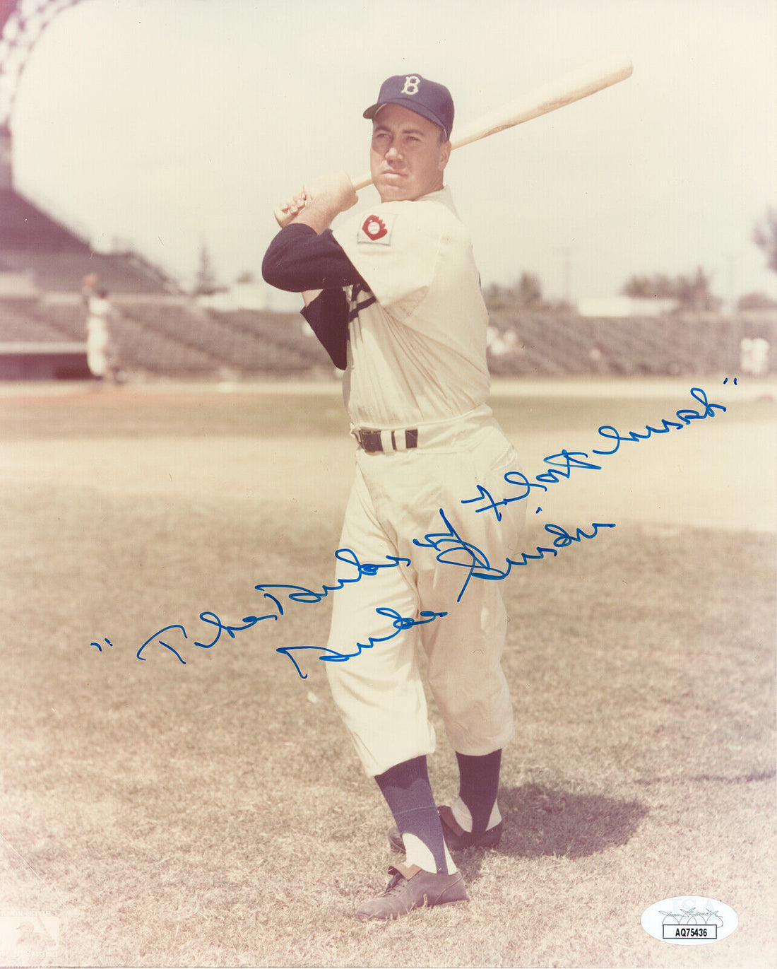Duke Snider &quot;The Duke of Flatbush&quot; 8x10 Signed Photo, Brooklyn Dodgers HOF. JSA
