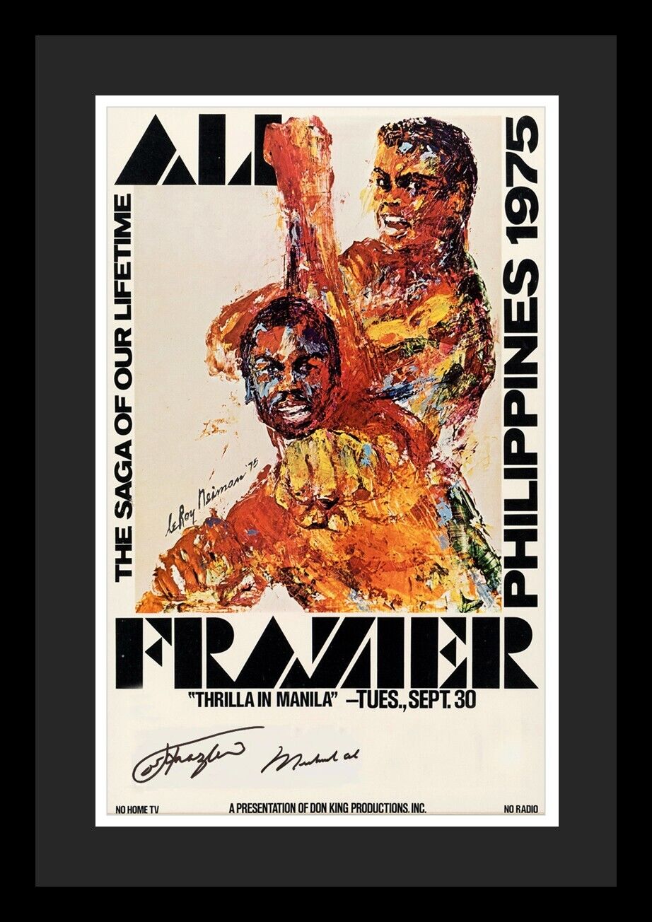 Muhammed Ali and Joe Frazier Dual Signed Thrilla in Manila Fight Poster. JSA