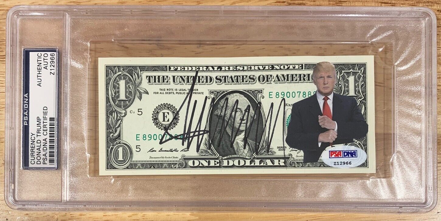 Rare Donald Trump Signed $1 Bill Fight Display!