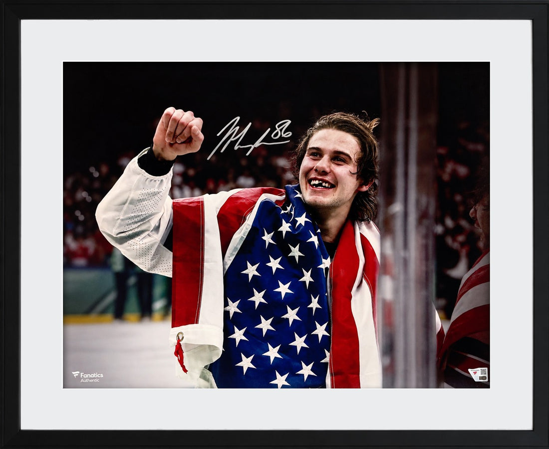 Jack Hughes Signed 16x20 Photo, Team USA Hockey Gold Medal. Auto Fanatics0