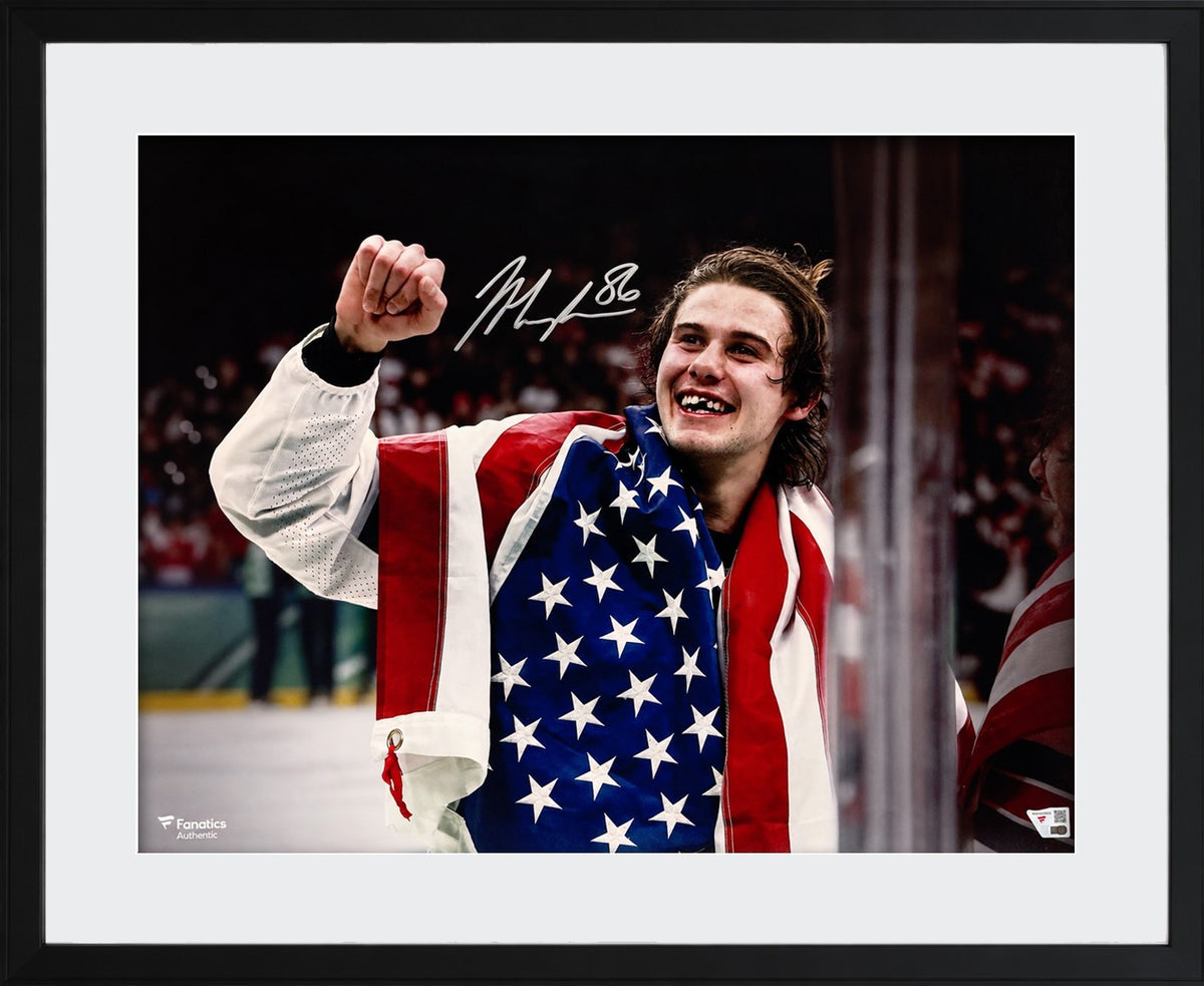 Jack Hughes Signed 16x20 Photo, Team USA Hockey Gold Medal. Auto Fanatics0