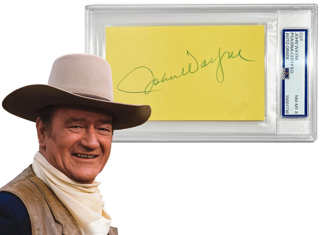 Classic John Wayne Autograph. Western, Signed Auto, Grade PSA 80