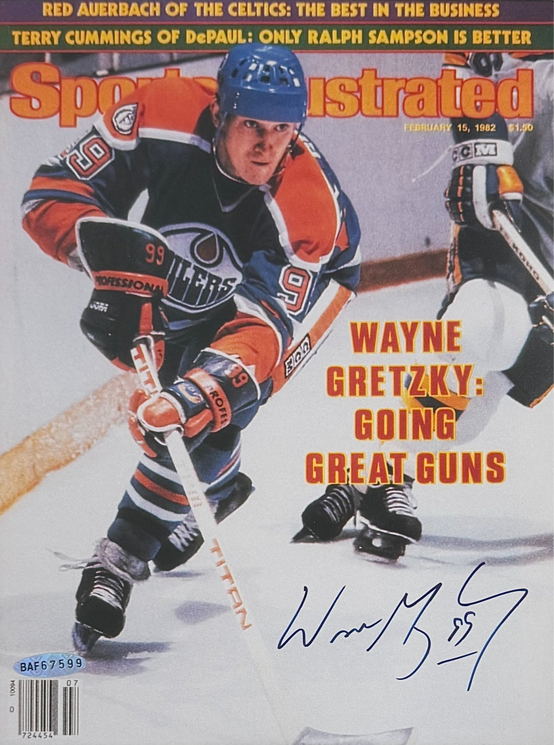 Wayne Gretzky Signed Sports Illustrated Cover, 2/15/1982). Upper Deck1