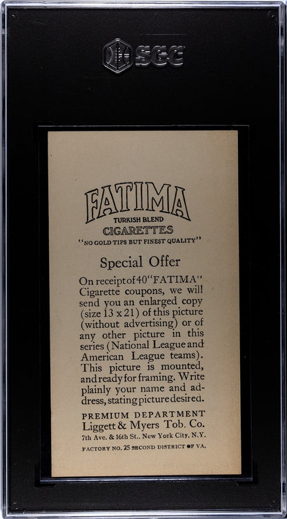 1913 Fatima T200 Boston Americans, Tris Speaker. SGC 4.1