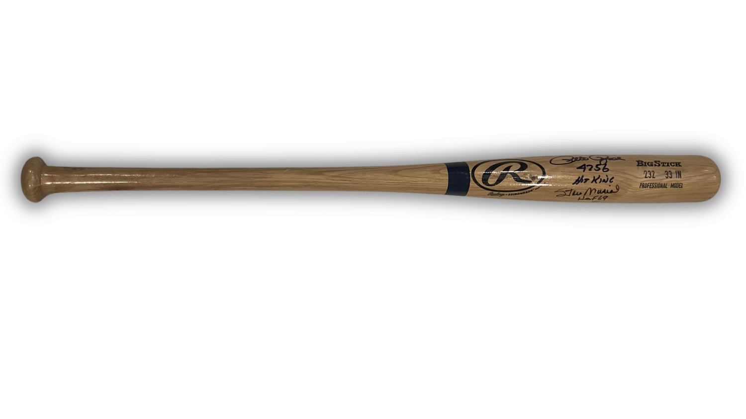 Willie Mays, Musial, Rose Multi Signed &amp; Inscribed 3,000 Hits Baseball Bat. JSA1