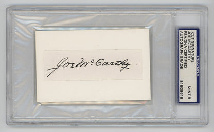 Joe McCarthy Signed Autograph. PSA 9. New York Yankees Hall of Famer. Eakin0