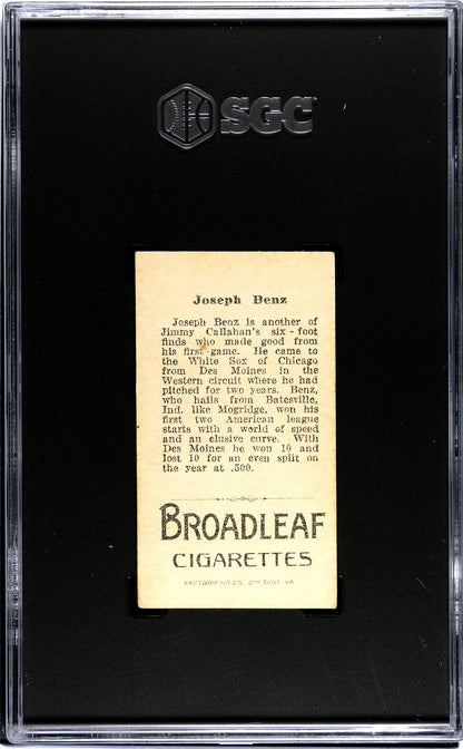 1912 Broad Leaf Cigarettes T207 Joseph Benz SGC 4.51