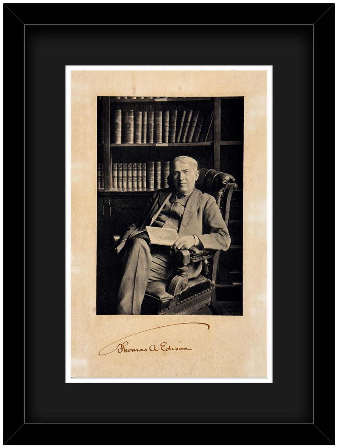 Rare Thomas Edison Signed Photo. Autograph PSA Mint 90