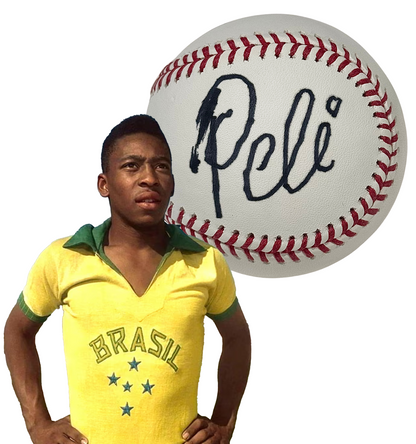 Pele Single Signed Baseball. Auto Beckett BAS0
