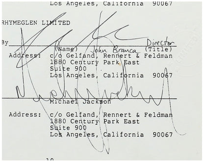 Michael Jackson Signed 1985 Beatles Music Catalog Purchase Document2