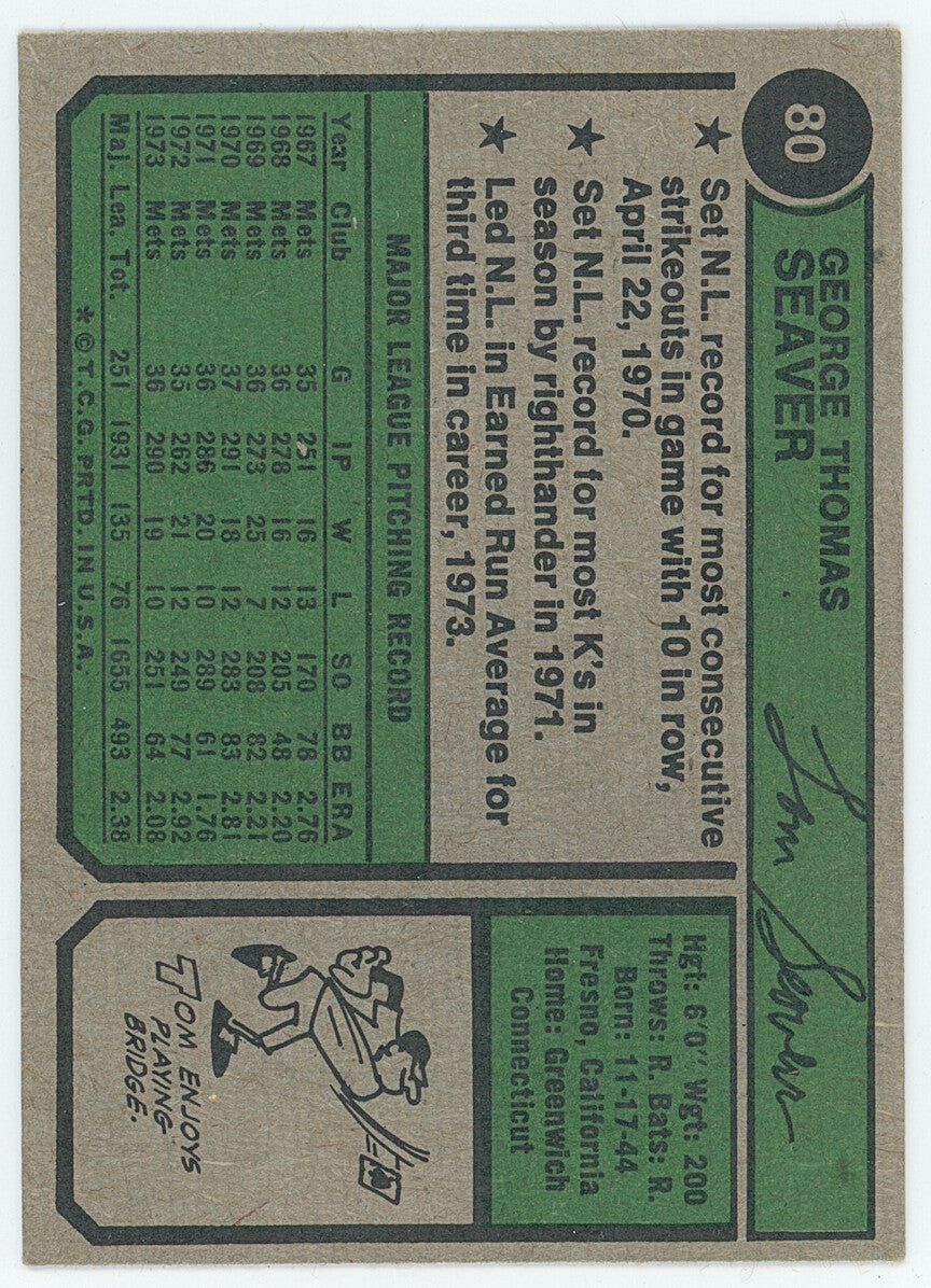 1974 Topps Tom Seaver. 