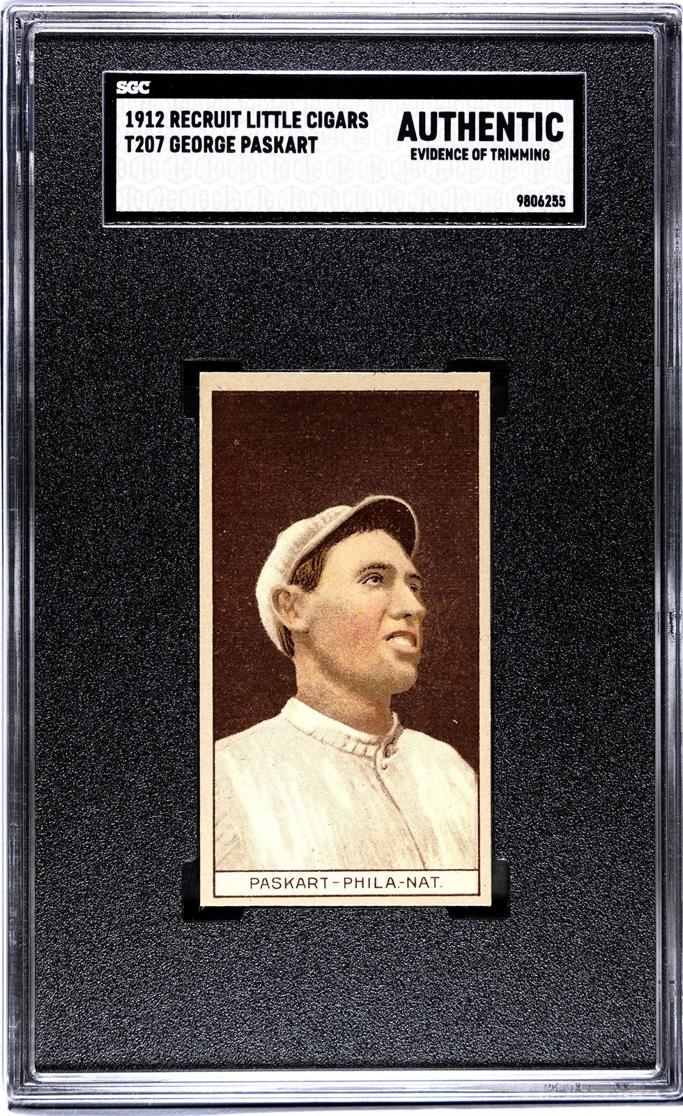 1912 Recruit Little Cigars T207 George Paskart SGC Authentic0